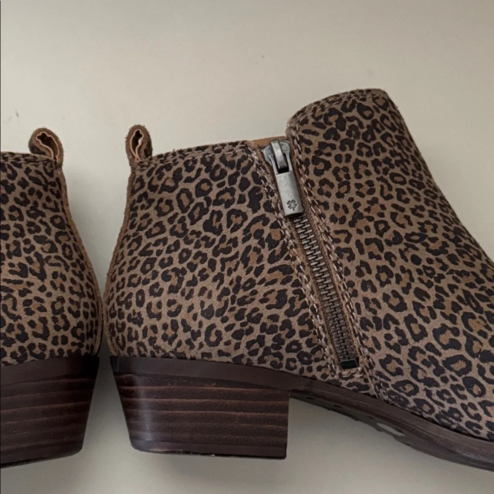 Lucky Brand Tan Leopard Ankle Booties